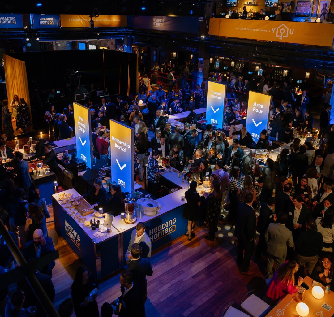 Event space with signage.