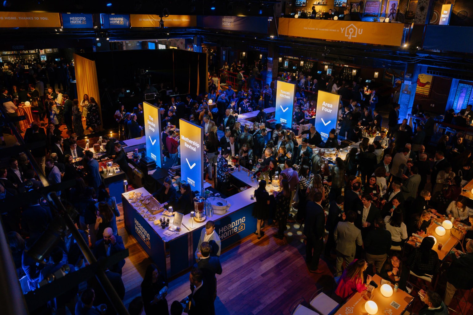 Event space with signage.