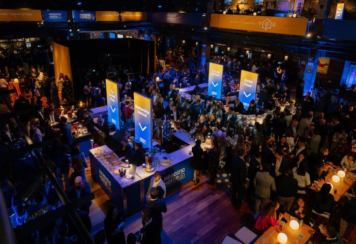 Event space with signage.